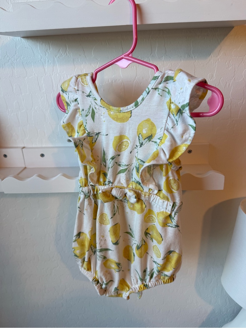 Jessica Simpson Lemon Print Ruffled Romper